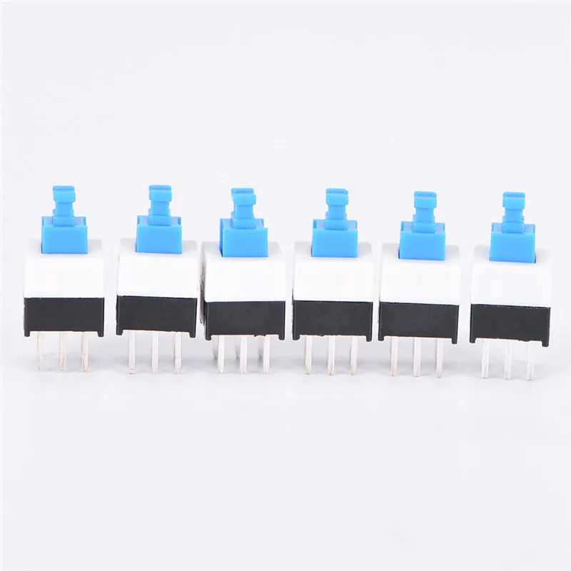 

20PCS/Lot 6Pin Electronic Push Tactile Power Micro Switch Self lock On/Off button Latching switch 7*7mm