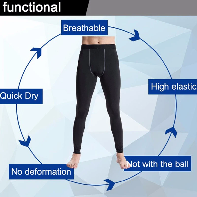 Мужские быстросохнущие брюки для бега компрессионные тренировочные колготки