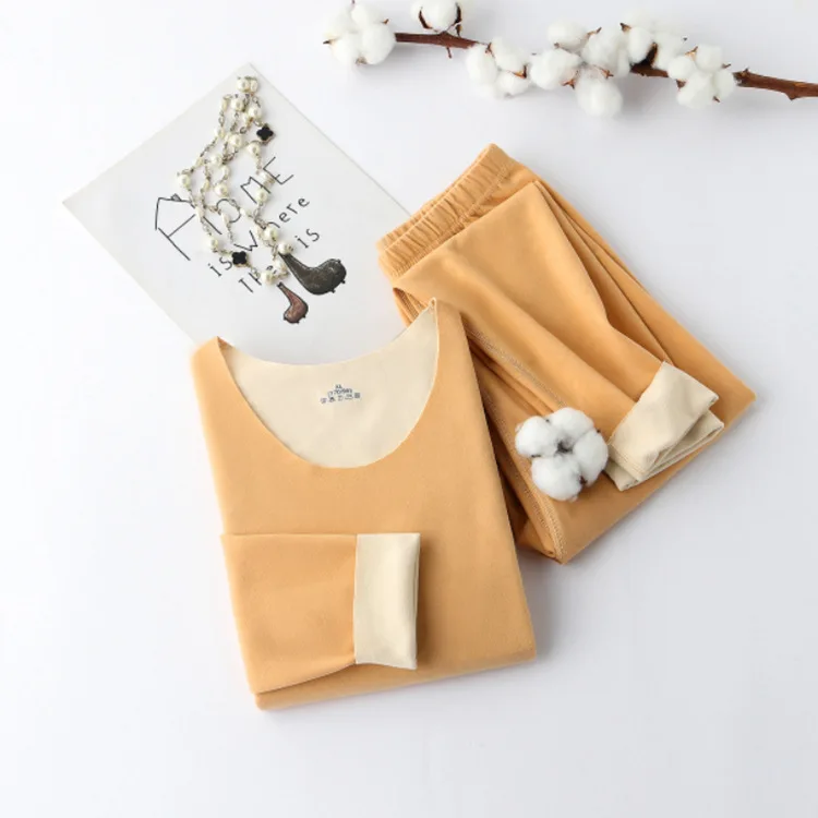 Зимнее бархатное нижнее белье комплект нижнего белья женское термобелье женская