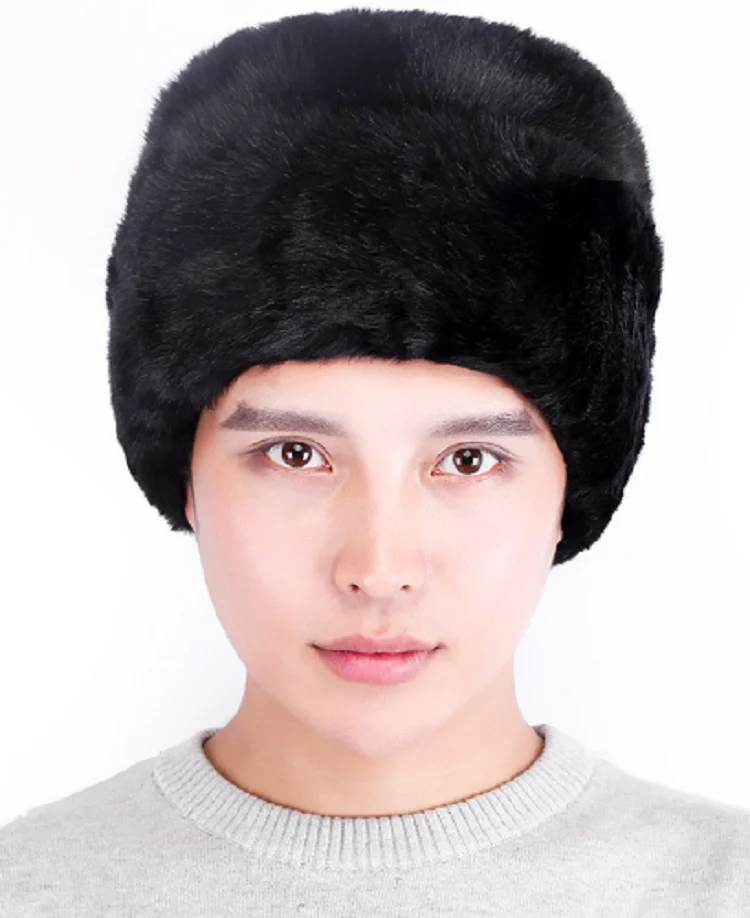 

Warm Hat Men Women and man Aviator Bomber Faux Fur Ear Flap Hat Cap Winter Ski Trooper Trapper Cotton Solid Color Lei Feng Cap