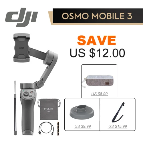 DJI Osmo Mobile 3 Combo 3-осевой Ручной Стабилизатор складной портативный шарнирный держатель стабилизатор для смартфона управление жестами - Цвет: OM3 Combo C