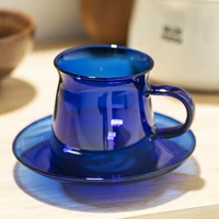 220ml european coffee cup with saucer microwave safe tea milk mug set restaurant office glass