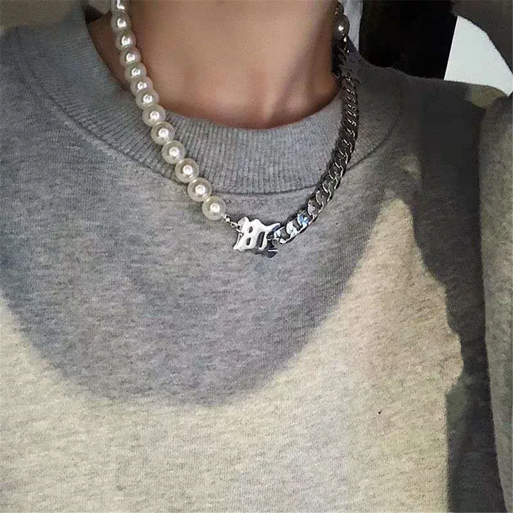 Ожерелье чокер унисекс с имитацией жемчуга и надписью|Колье| |