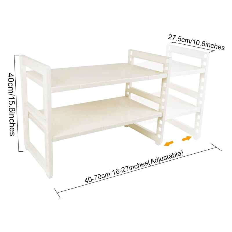 Expandable Under Sink Organizer- 2 Tier Storage Rack with Removable Shelves and Steel Pipes for Kitchen Bathroom Garden | Дом и сад