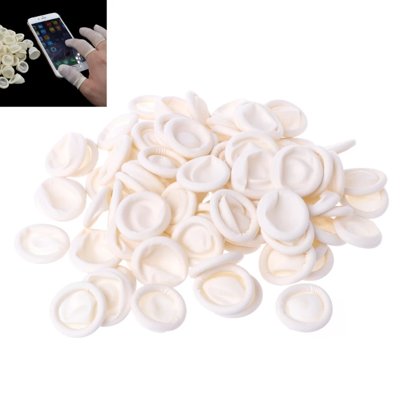 Description Picture 6 of itemF2TC Disposable Latex Finger Caps, 100 Pieces, Non-skid Natural Rubber Gloves, Finger Guard, Disposable Nail Tool