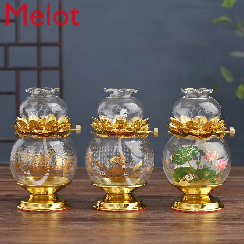 

Buddha Worshiping Lamp Butter Lamp Household Worship Lucky Liquid Oil Lamp Pilot Lamp Lotus Lamp Buddha Front Lantern Buddha