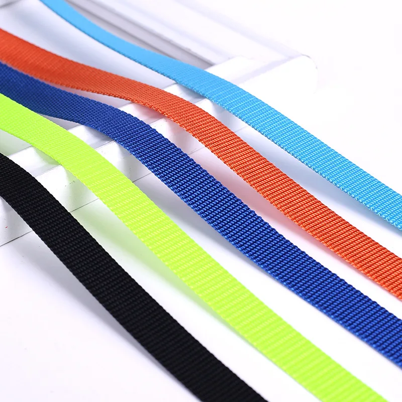 

50 Meters 2.5CM Wide Imitation Nylon Webbing Polyester Pet Traction Rope Fitness Strap Luggage Accessories 1.5MM Thickness