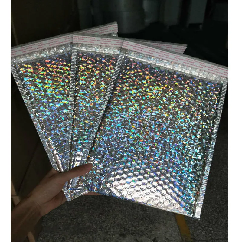 50 шт./лот конверты для отправки лазера серебристые водонепроницаемые курьерские