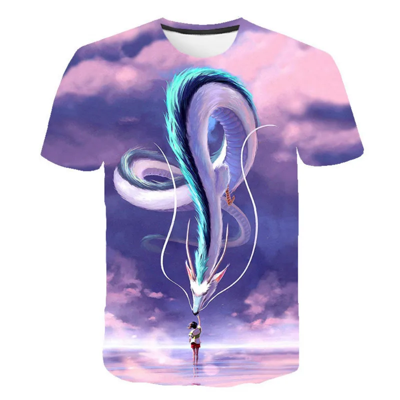 

3D Anime Spirited Away Printed T-shirt Boys and Girls Summer Animated Fashion Casual High-quality T Shirts Men Women Trendy Tops