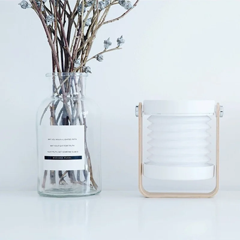 Складная Настольная лампа с деревянной ручкой портативный выдвижной светильник