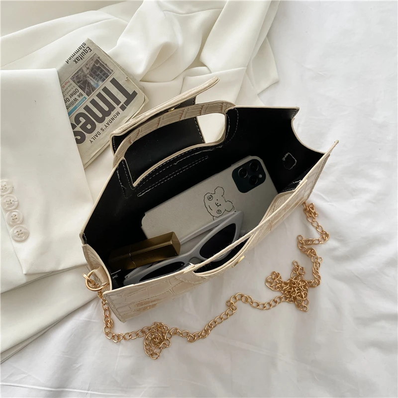 

LINVANSHY Lady Fashion Slant PU Small Square Bag With Dual Purpose Bag in Hand