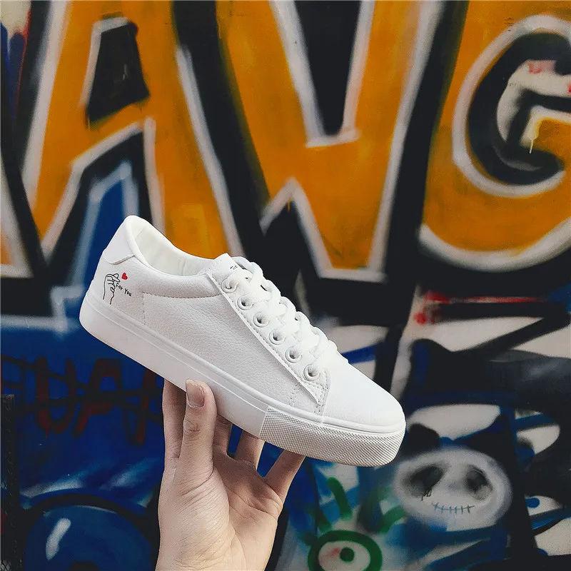 HUNNISE Women White Shoes for Men Casual Sneaker Quality Pu Leather Female Sneakers Fashion Lady Vulcanize | Обувь