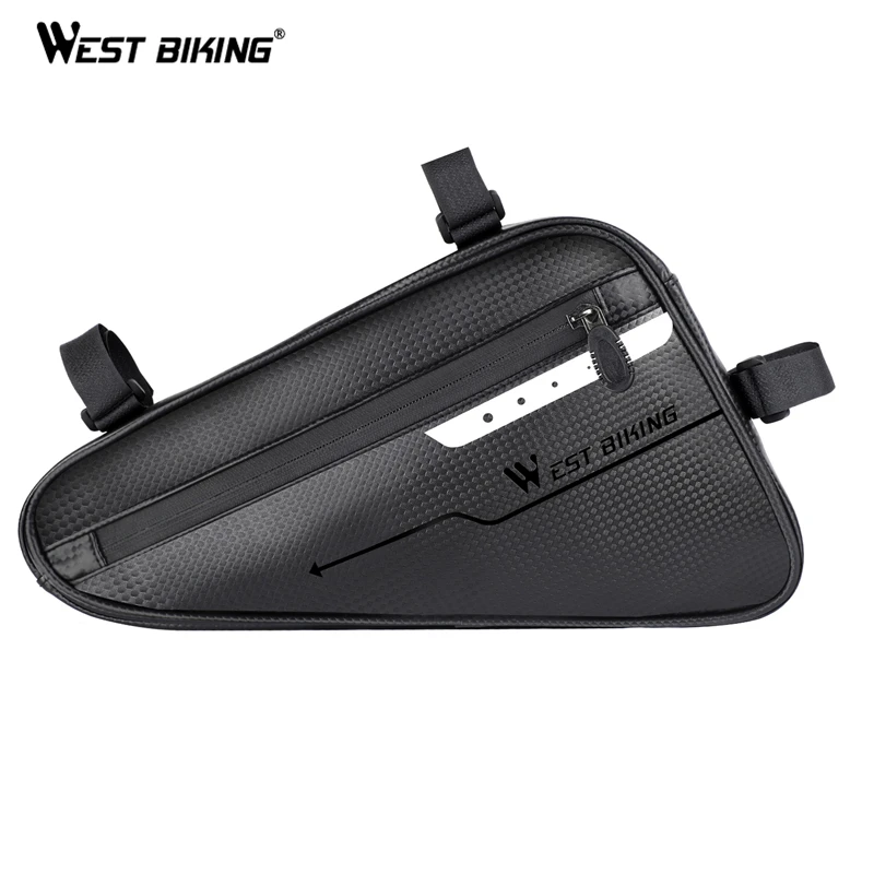 WEST BIKING велосипедная сумка нарамная передняя рамка для телефона PU