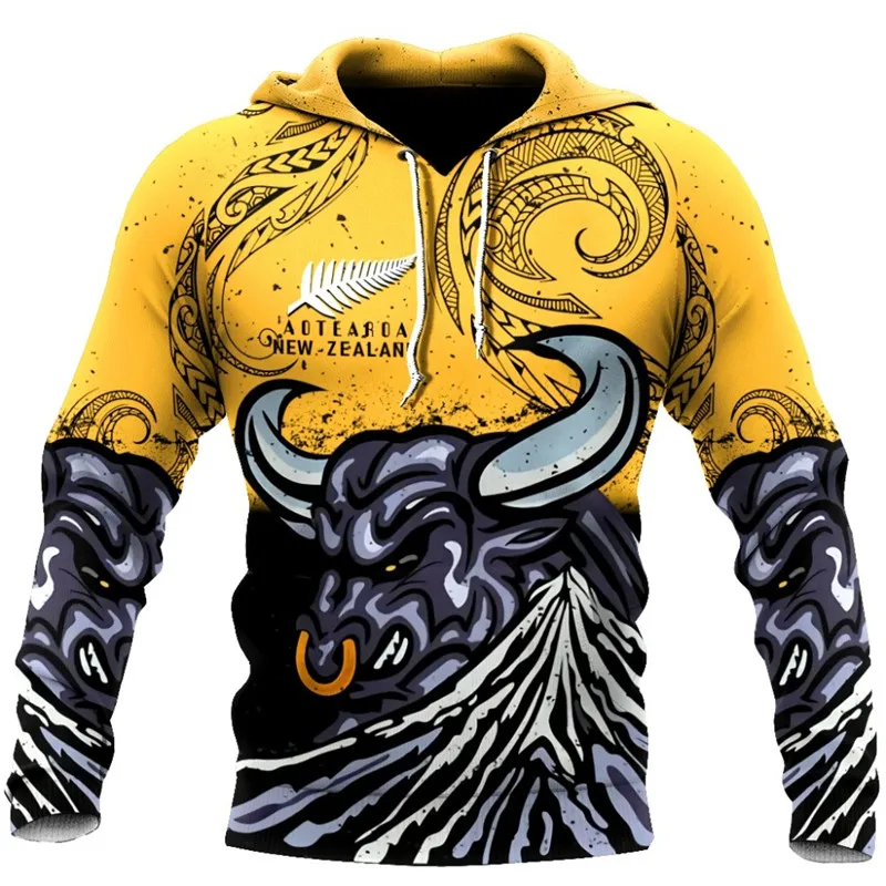 

Fashion Long sleeve pullover New zealand taranaki maori cow 3D All Over Printed Mens Sweatshirt Unisex Zip Pullover MAN JACKET