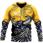 Модный пуловер с длинным рукавом, Новая Зеландия, Таранаки, корова маори, 3D, мужская толстовка с принтом, пуловер унисекс на молнии, мужская куртка