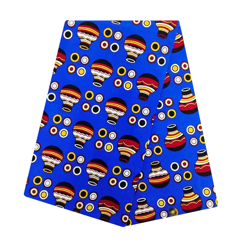 Последний синий Гана (Африка) Воск Ткань для шитья платья 6 ярдов Tissus Тюль хлопок