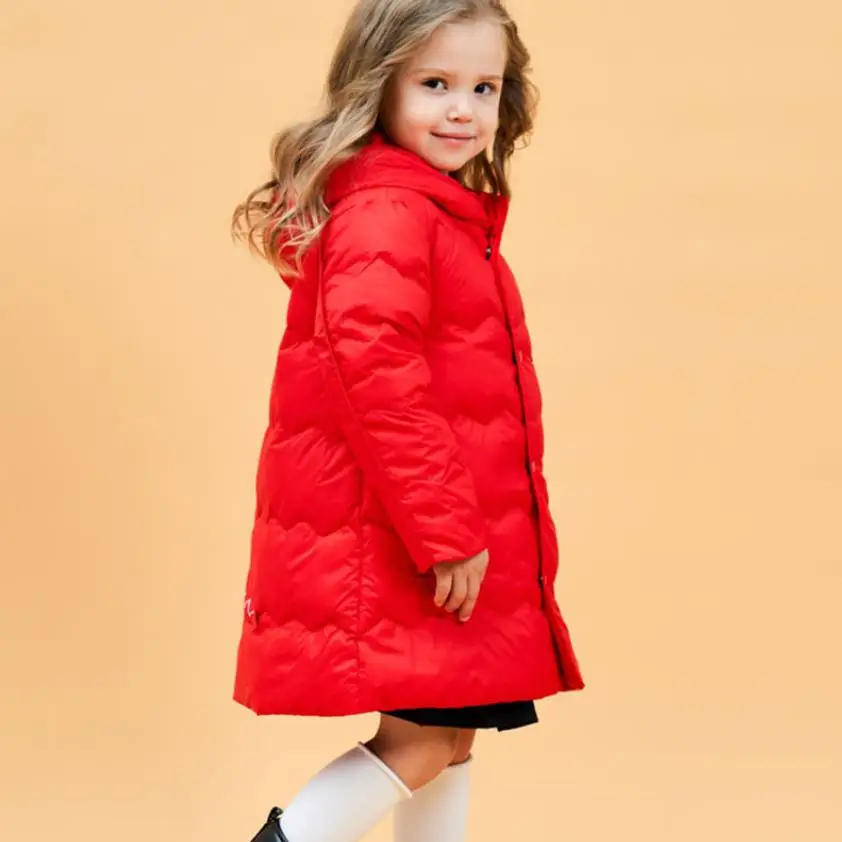 

Winter New Children Hooded Warm Down Coat Kids Double breasted Windproof Outerwear 90% White Duck Down Jackets For Girls Y3363