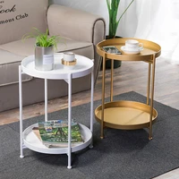 nordic modern double layer small tea table assembly round coffee table lving room mini sofa side table home furniture
