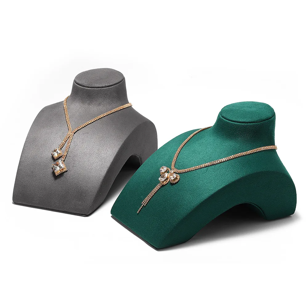 Pendant necklace display stand new imitation leather velvet horizontal jewelry display props spot wholesale can be customized