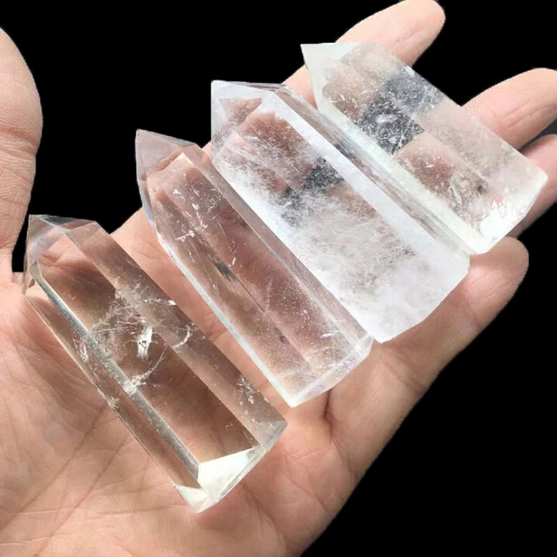 1Pcs Clear Quartz Crystal Point Natural Wand Specimen Reiki Healing Stone | Дом и сад