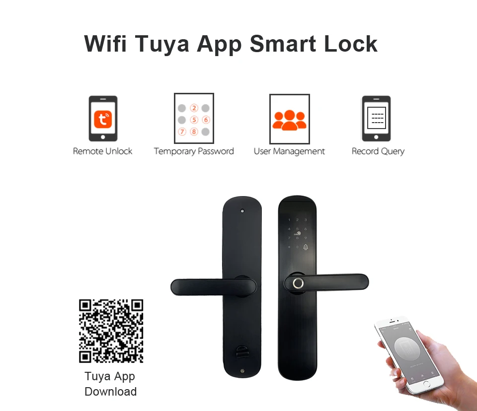 YOHEEN Wifi приложение дверной замок с Tuya App, умный биометрический отпечаток пальца интеллектуальный замок с паролем RFID карта