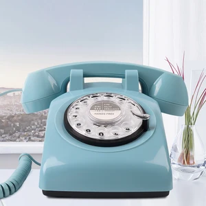revolve dial vintage pink yellow black blue landline telephone plastic home office retro wire landline fixed phone europe style free global shipping