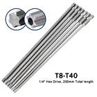 1 шт., шестигранная отвертка T10 T15 T20 T25 T27 T30 T40 200 мм