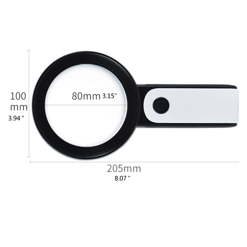 

30x Readling Glass with Double Nano Film with 18 LED Lights AAA Battery Power