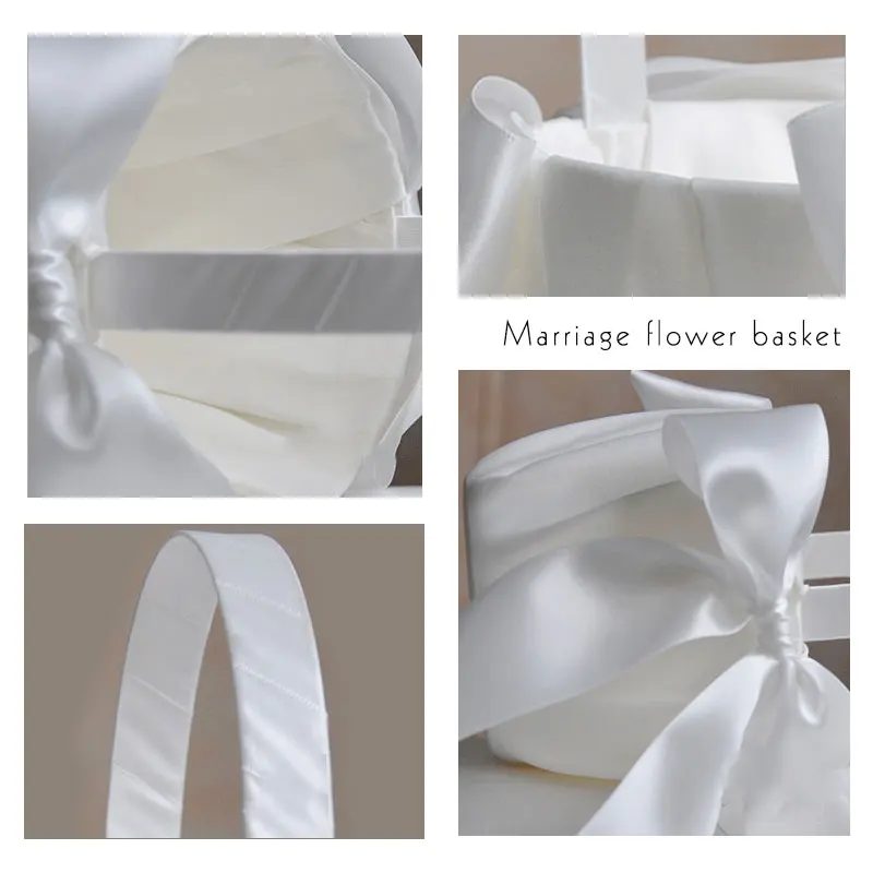 Цветочная корзина для кольца подушка свадебной церемонии атласная хранения с