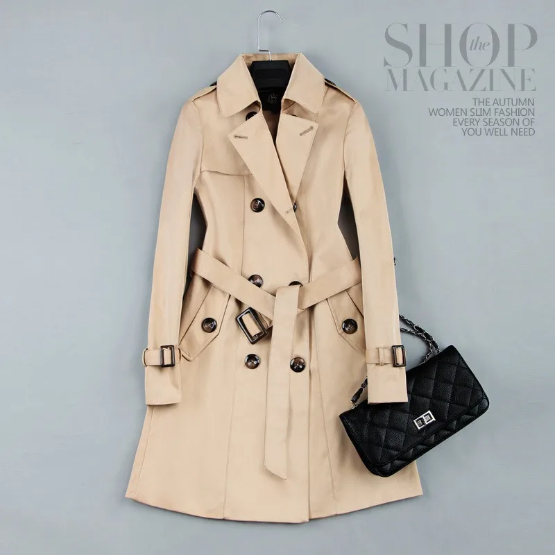 Женская ветровка в новом стиле Весенняя женское длинное пальто Корейском