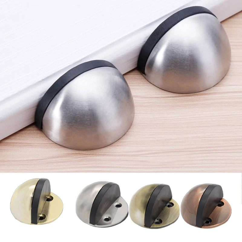 

Floor Doors Stoppers Stainless Steel Rubber Door Stopper Non Punching Sticker Hidden Door Holders Floor Furniture Fittings