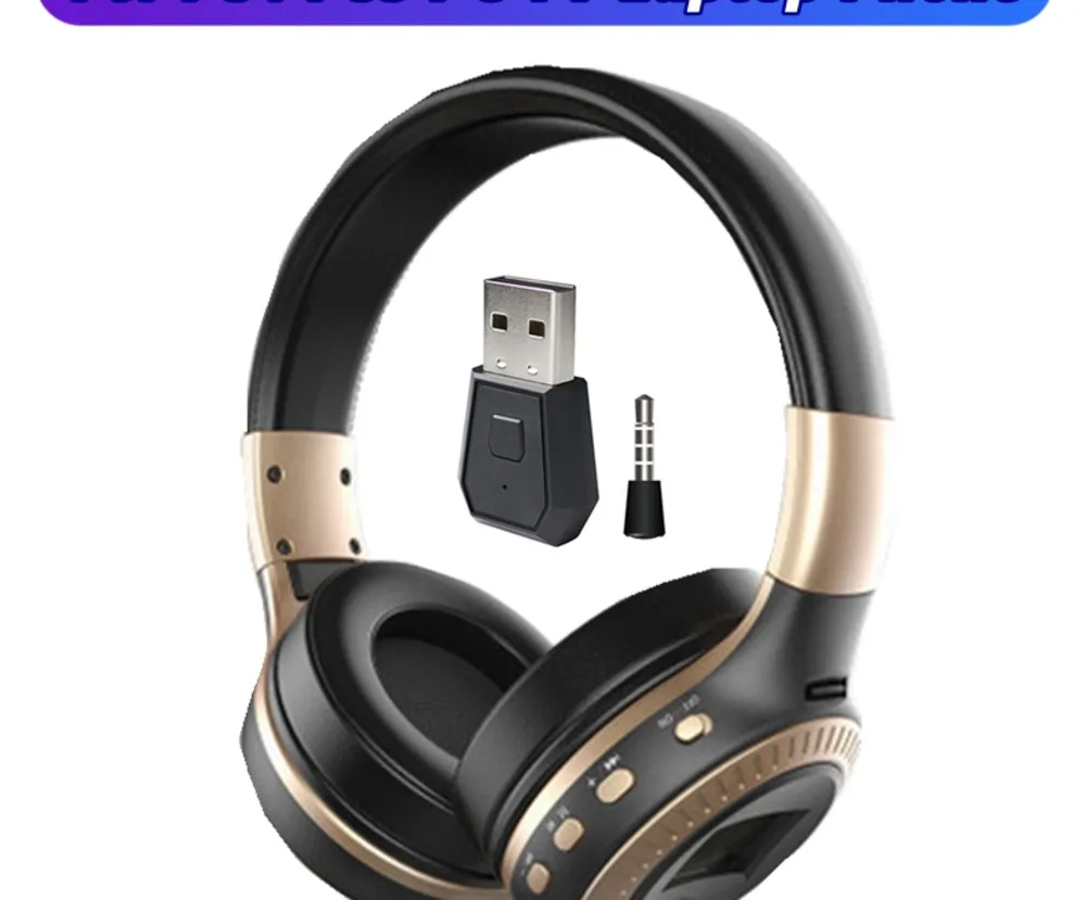 

LCD Display Bluetooth Wireless Headphones with Microphone HiFi Stereo Helmet Noise Cancel For PC TV PS4 PS5 Phone Gamer Headsets