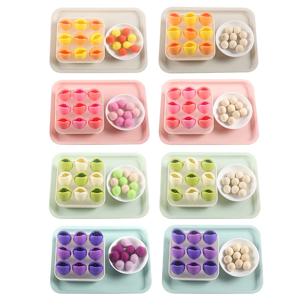

12pcs Hand-Eye Coordination Exercise Ball Set Visual Sense Montessori Sensory Toys Toddler Color Matching Balls