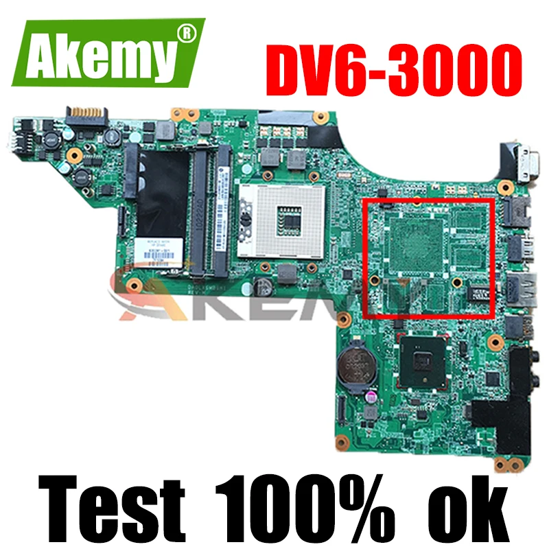 

Akemy 595135-001 материнская плата для ноутбука HP Pavilion dv6 DV6-3000 DV6-3020US материнская плата HD4200 серии DDR3 s1 Бесплатная Процессор