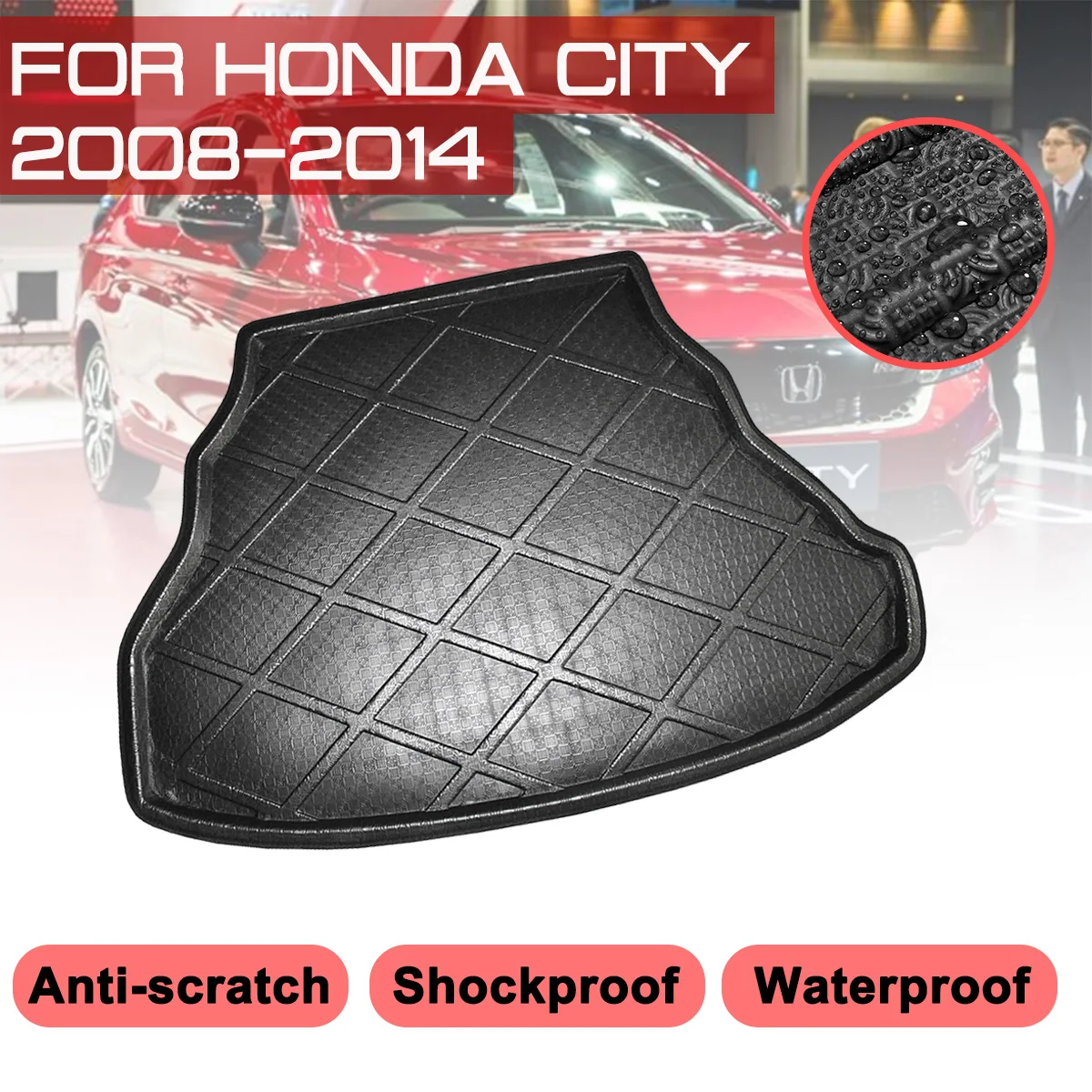 

Автомобильный Ковер, задний багажник, противогрязевой чехол для Honda CITY 2008 2009 2010 2011 2012 2013 2014, напольный коврик