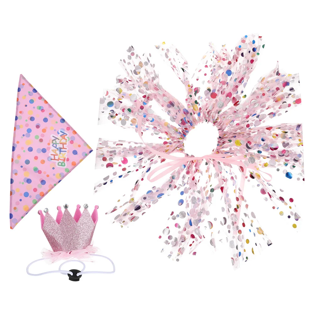

1 Set Pet Dog Birthday Costume Party Dress Hat Scarf Kit Party Favor Supplies