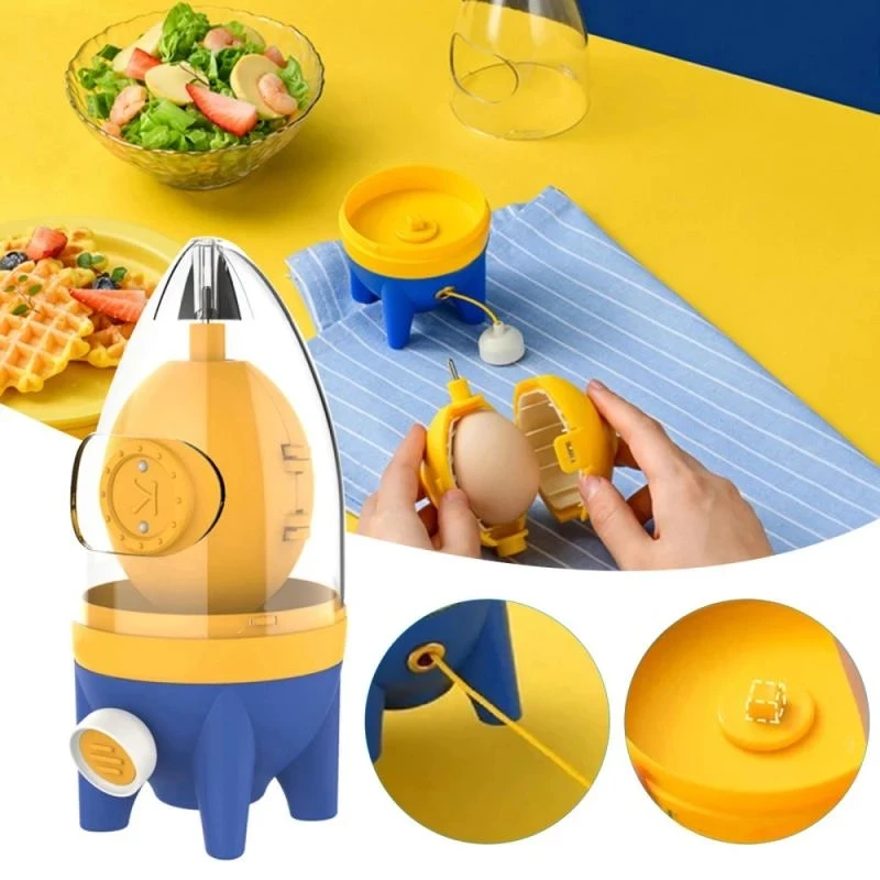 

Portable Hand Powered Golden Egg Maker Cooking Tool Egg Yolk White Inside Mixer Household Kitchen Scrambler Shaker Puller Gadget