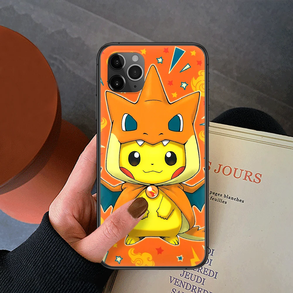 

Cute Pokemones Phone Case For Iphone 4 4s 5 5S SE 5C 6 6S 7 8 Plus X XS XR 11 12 Mini Pro Max 2020 Black Prime Silicone Back