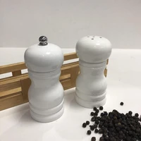 4 inch pepper mill shaker setrubber wood spray pu white color