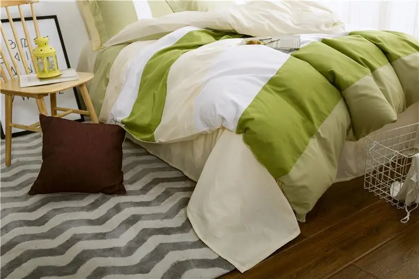 

4Pcs Twin queen king size adults kids100% Cotton Bedding Set coffee grey purple green pink Duvet cover Bed sheet set pillowcase
