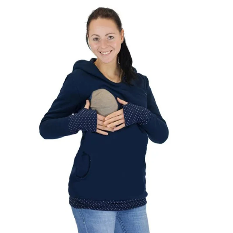 Толстовка с капюшоном для грудного вскармливания осенне-зимняя женская одежда