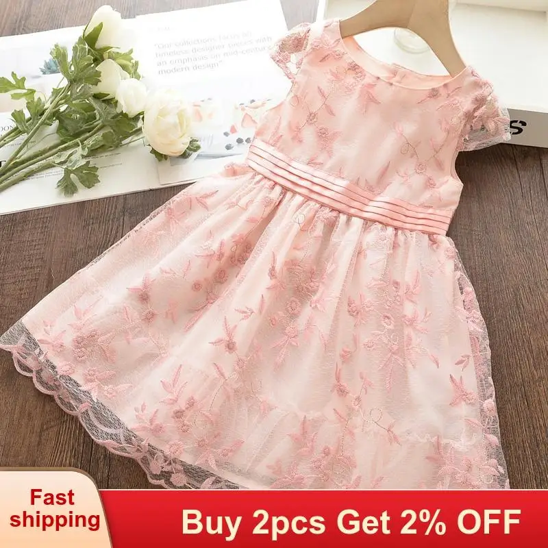 Платье принцессы для девочек Новинка 2020 года Летняя праздничная одежда Детская