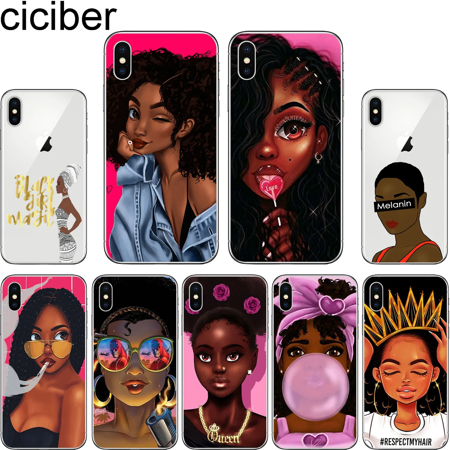 Ciciber 2bunz меланин Poppin Aba чехол для телефона iPhone 11 Pro Max X XR XS MAX 8 6 6S Plus 5 дюймов мягкий из