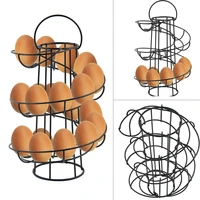 modern iron spiral egg holder restaurant basket egg holder storage roller rack organizer dispenser keeper 24 eggs