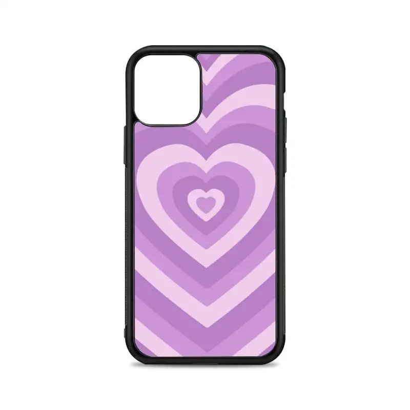 

purple heart Phone Case for iPhone 12 mini 11 pro XS Max X XR 6 7 8 plus SE20 High quality TPU silicon and Hard plastic cover
