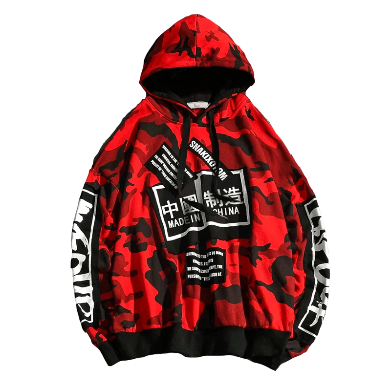 Мужские камуфляжные хлопковые толстовки с капюшоном Повседневная Уличная