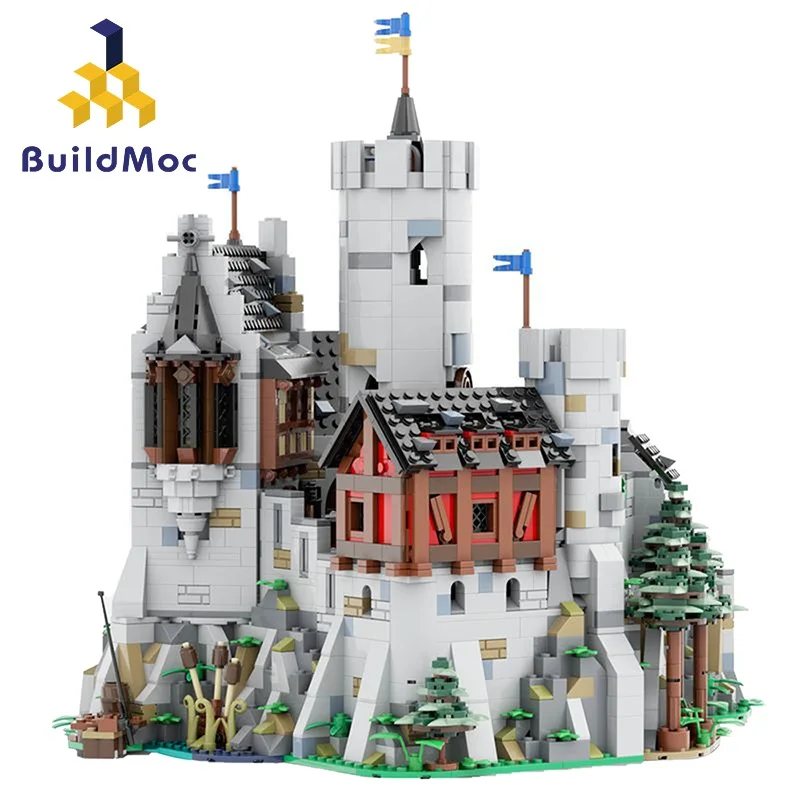 

Buildmoc City Lowenstein Castle Original Modules Building Blocks Child's Gift Educational Toy DIY Idea Cities Static Scene Model