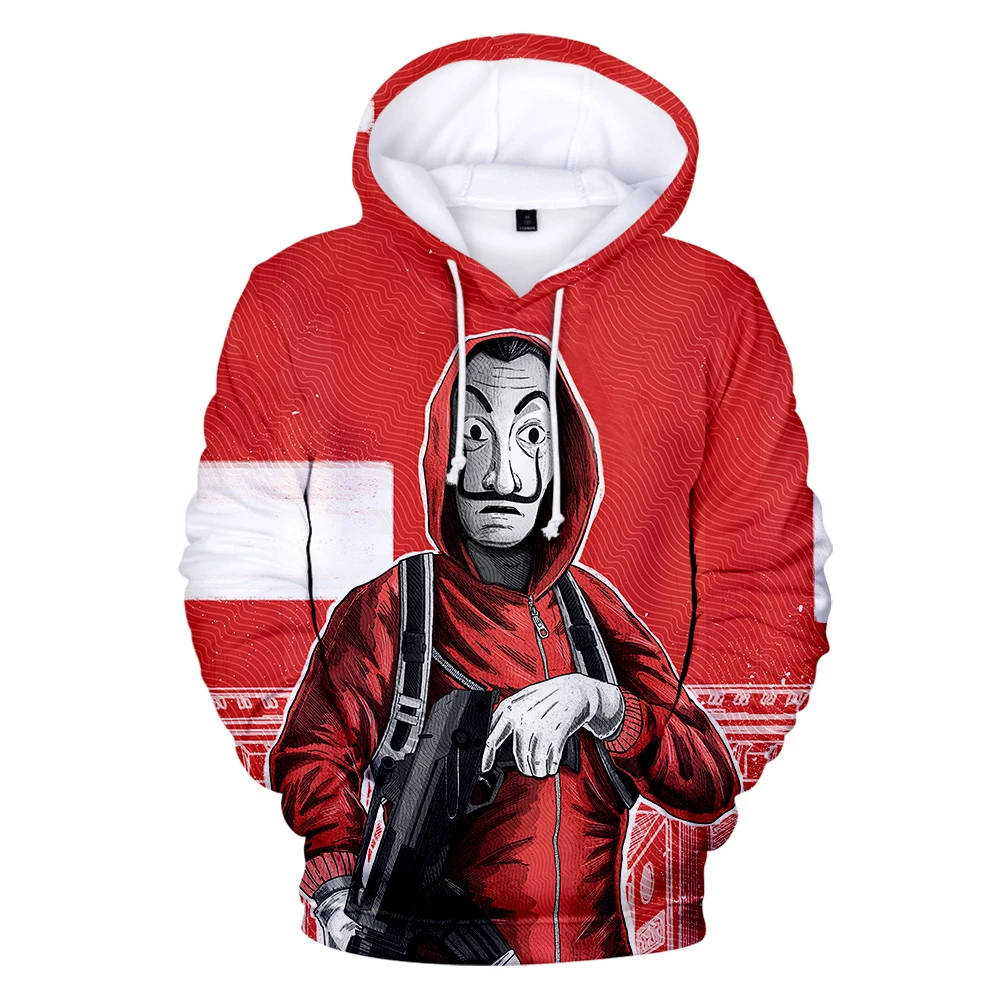 

Men's jacket 2020 new money heist hoodie sweatshirt fashion men's 3D printed hip hop street hoodie top XXS-4XL