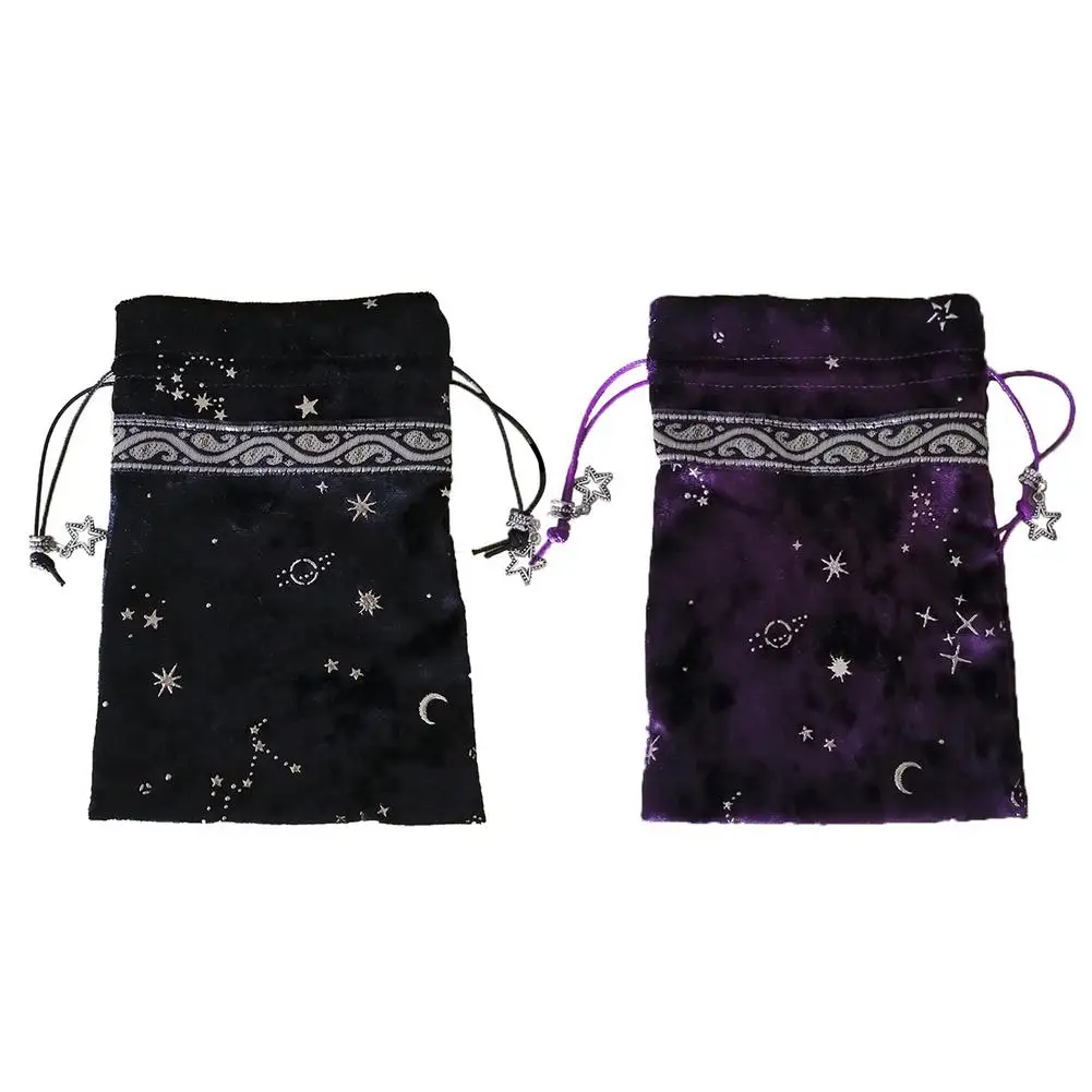 Бархатная сумка для хранения карт 13x18 см с изображением Луны таро Оракл руны