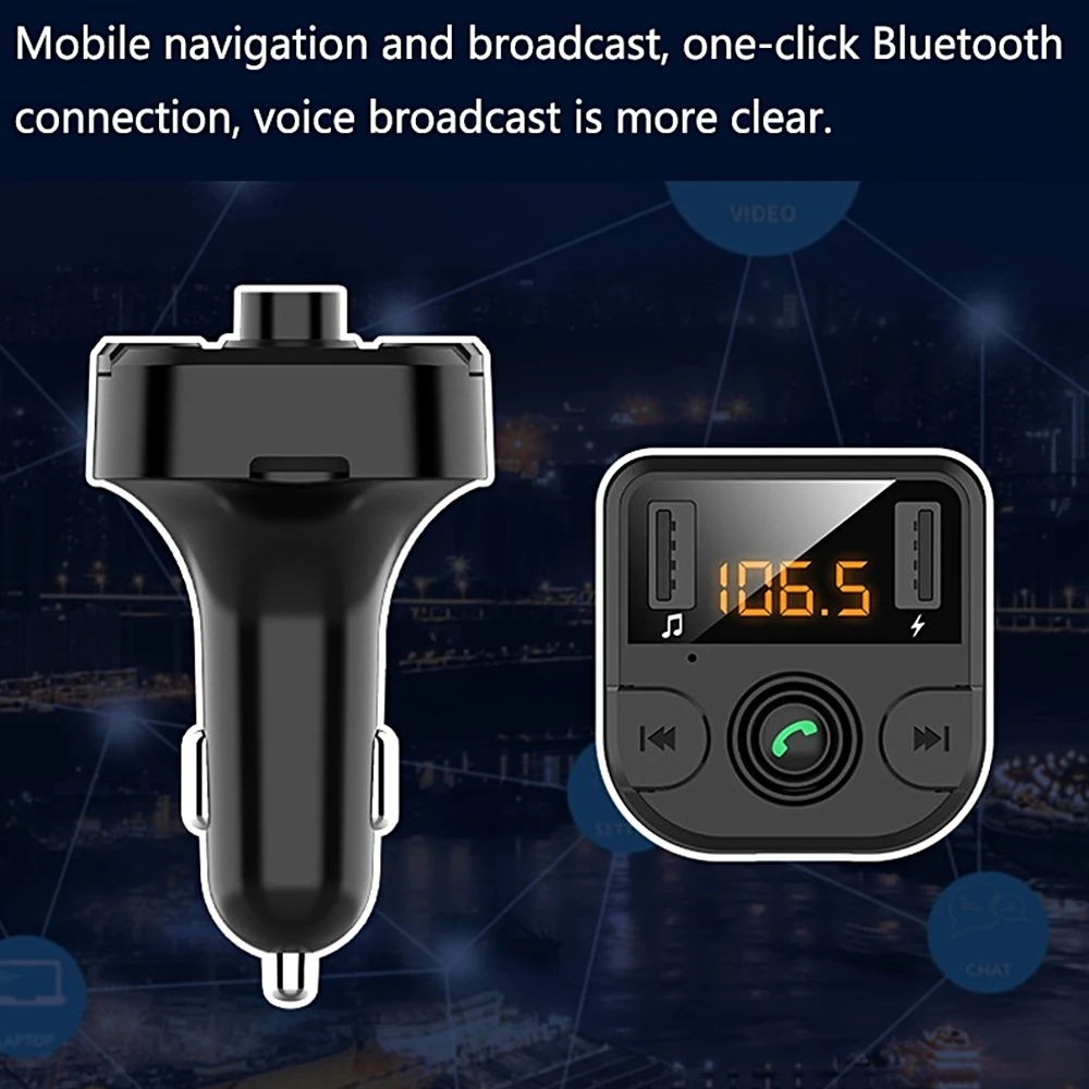 Car Fm Transmitter Wireless Bluetooth Receiving LCD MP3 Player Kit 3.1A Fast Hands Free USB Charger Shipped In Russia | Автомобили и